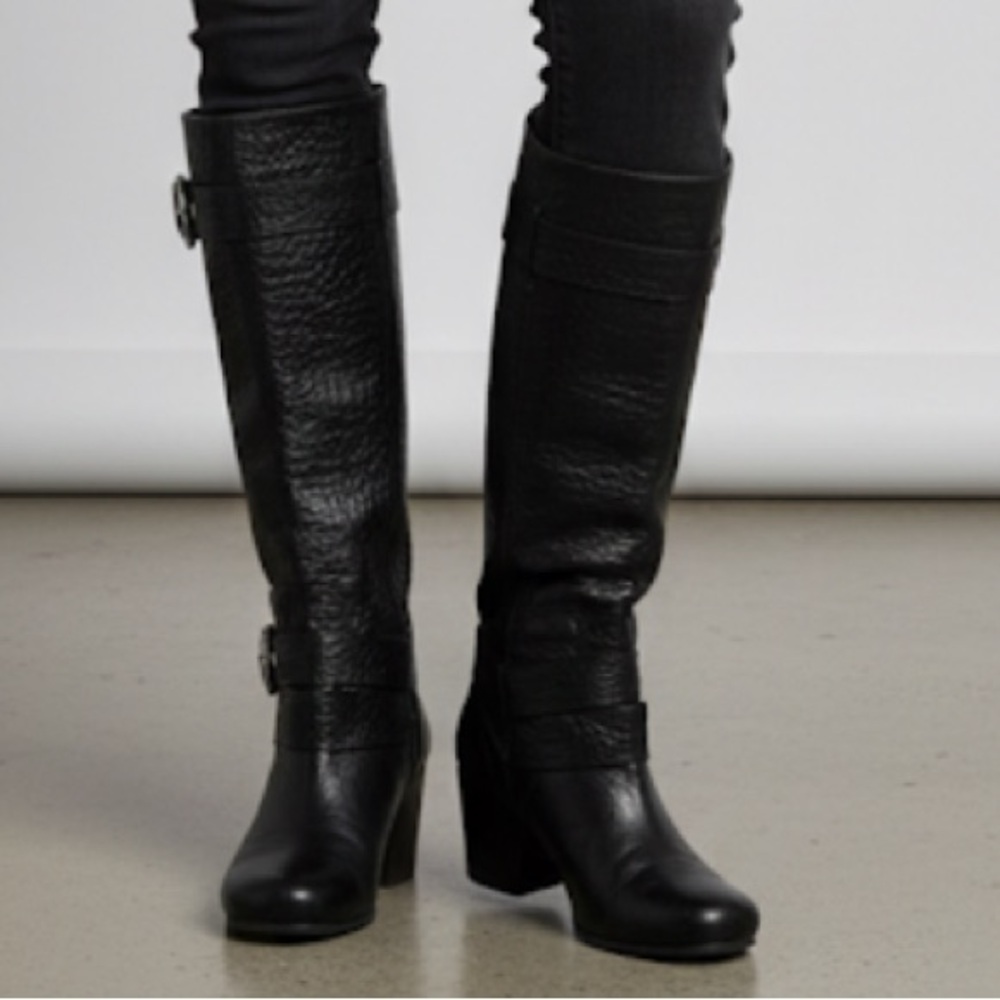 Lucky Brand "Candice" Black Leather Knee Boots‎ size 6